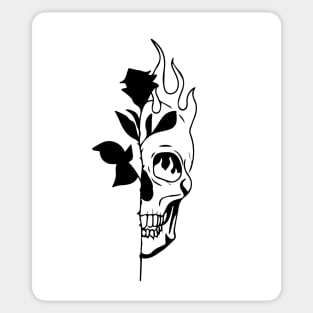 skully rose Sticker